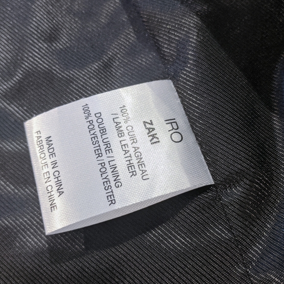 HP!✨$1500+ IRO💌💯Leather Zaki Belt Jacket Black - Picture 7 of 8